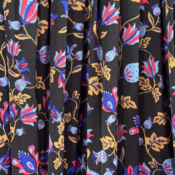 Banana Republic Factory Floral Print Pleated Flex Waist Lined Midi Skirt (SZ L) - Picture 9 of 11